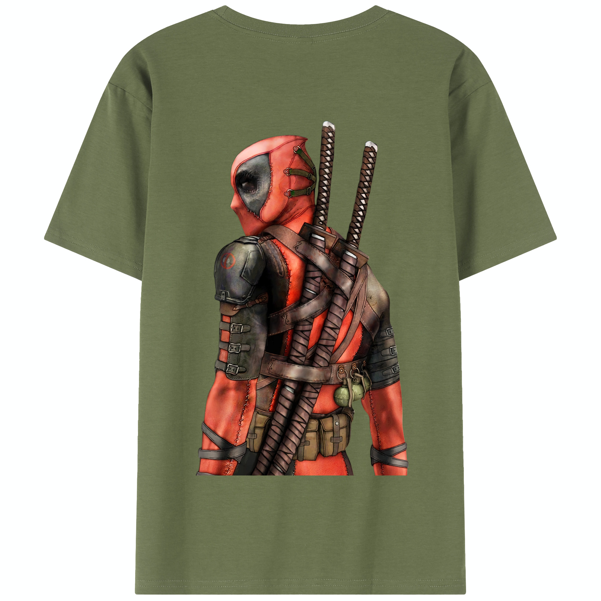 （画像用） Deadpool デッドプール 綿100％半袖Tシャツ（背面プリント）